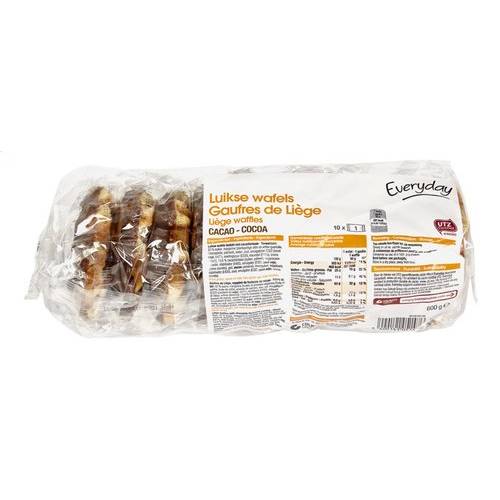 EVERYDAY Luikse wafels cacao 10x60g