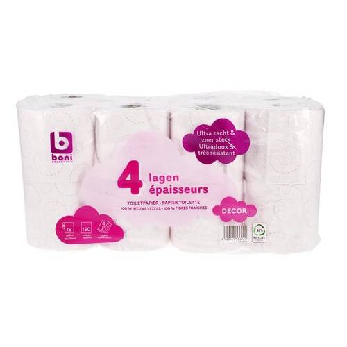 BONI toiletpapier Décor 4l 150v 16r