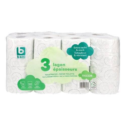 BONI toiletpapier decor 3l 180v 16r