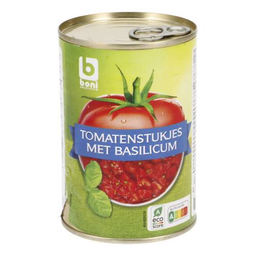 BONI tomatenstukjes met basilicum 400g