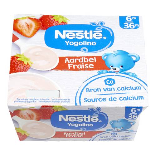 NESTLÉ YOGOLINO aardbei 6m+ 4x100g
