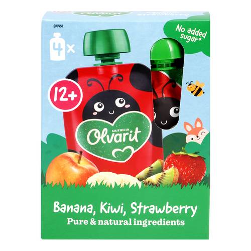 OLVARIT Multipack kiwi-aardb.12m 4x100g