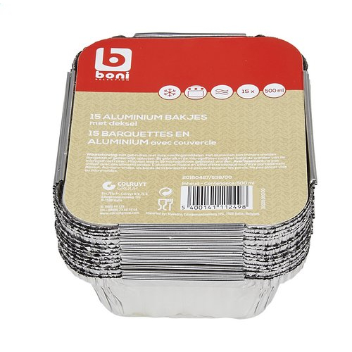 BONI Aluminium bakjes 0,45L 15st